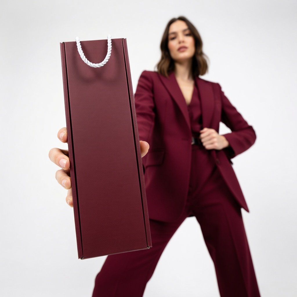 w68 Bordowe pudełko na szampana