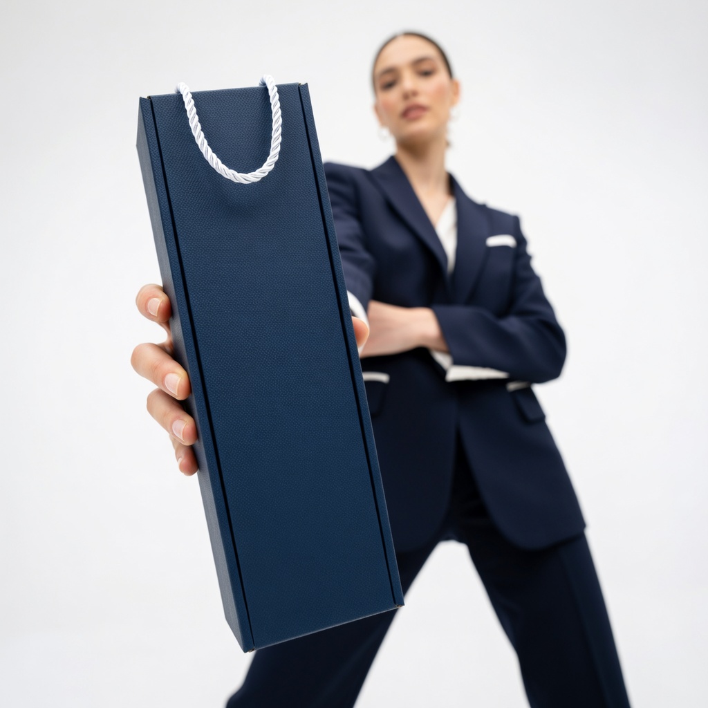 w68 Granatowe pudełko na szampana