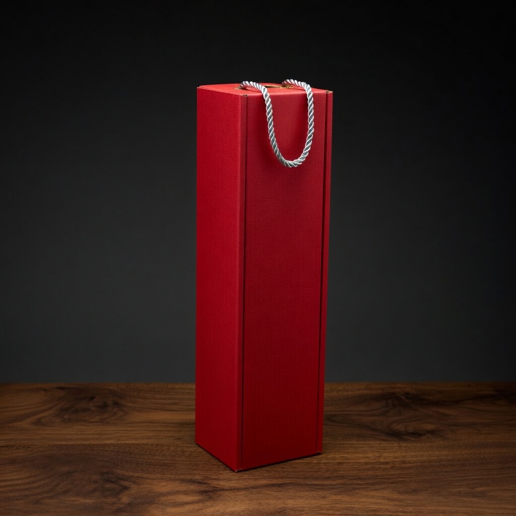 Czerwone pudełko na wino — zdjęcie produktowe