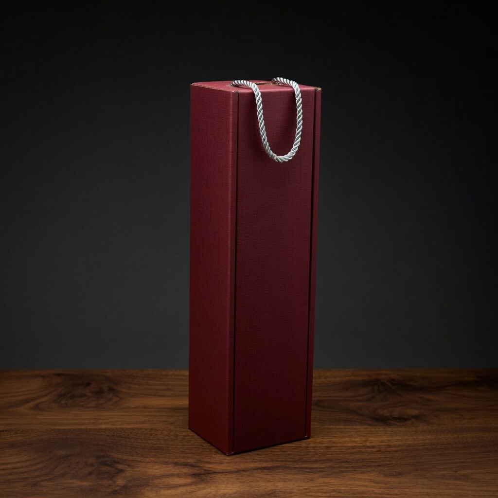 Bordowe pudełko na wino — zdjęcie produktowe