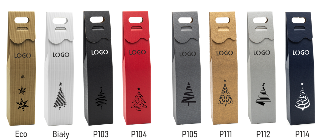 Świąteczne pudełka na szampana z logo