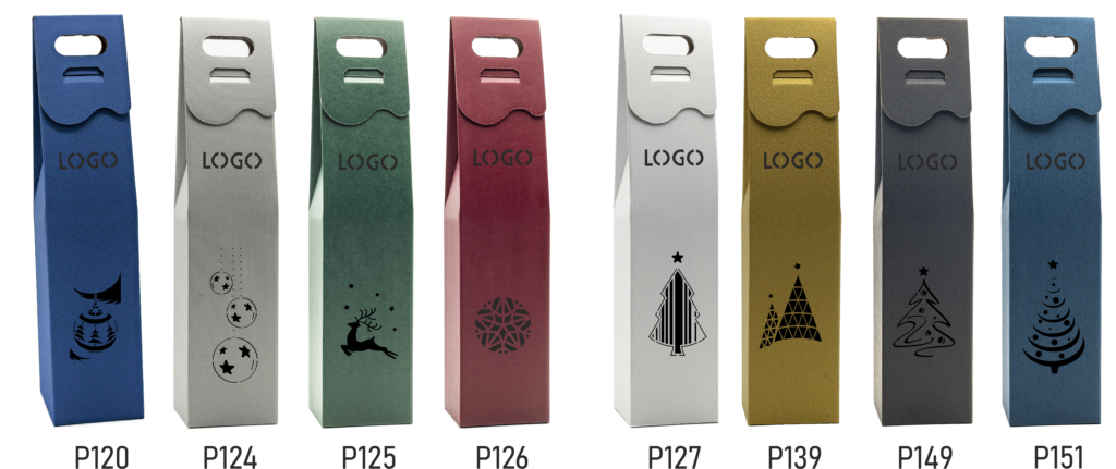 Świąteczne pudełko na szampana z logo